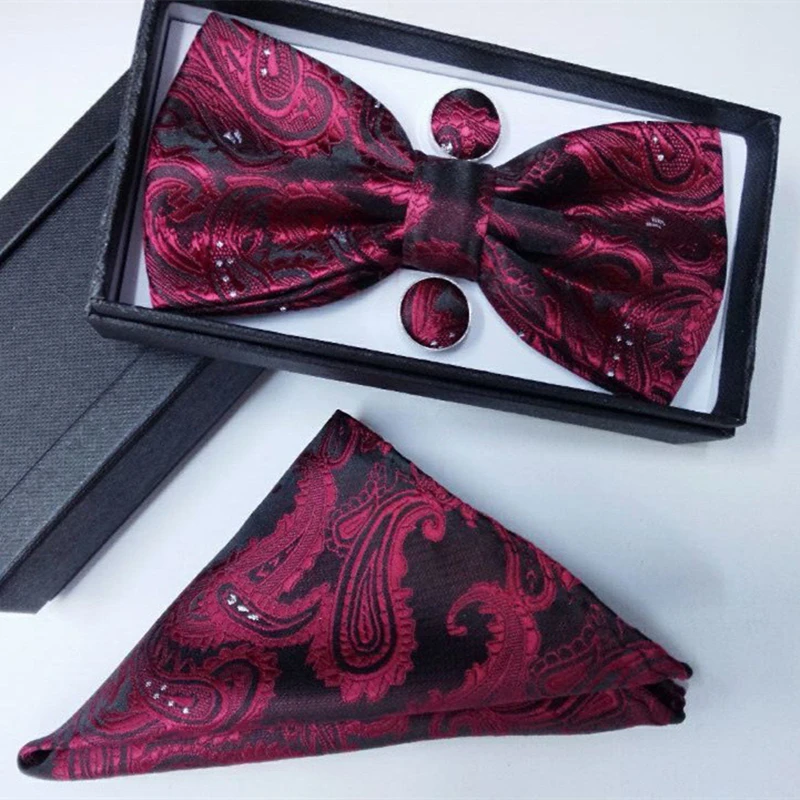 silk bowtie handkerchief cufflink set Accessories